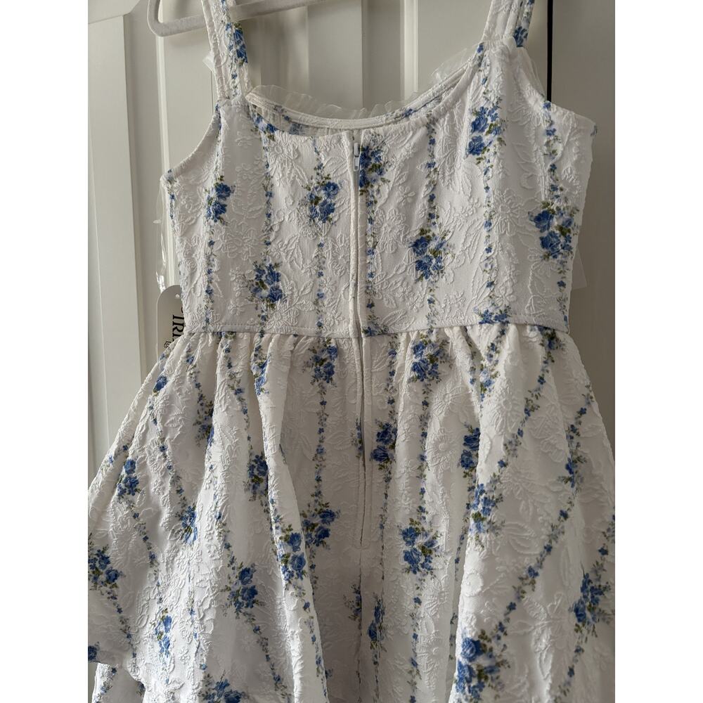 Trixxi White Blue Floral Tiered Dress Size S - Picture 10 of 10